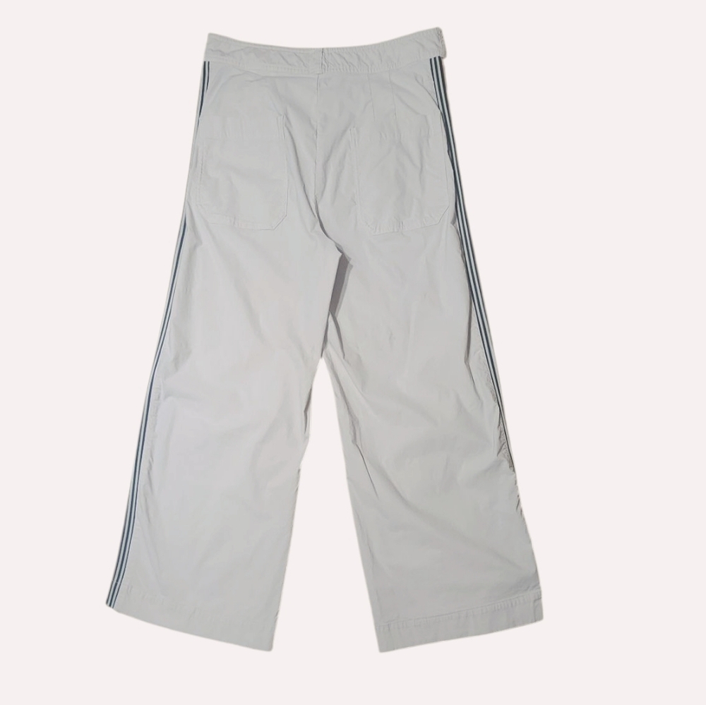 Anthropologie Maeve Ettie High Waisted Crop Wide Bold Stripe Pants W30 Stone - Picture 5 of 13